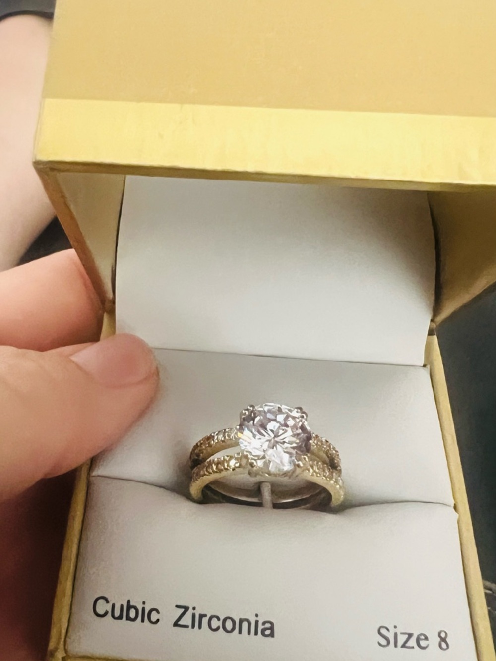 Charter Club Gold Tone Two-Piece Ring Set with Clear Stone